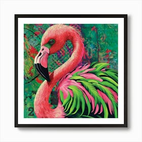 Neon Feathers Art Print