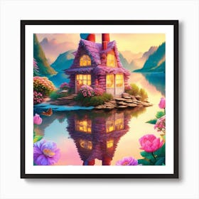 House By The Lake Art Print