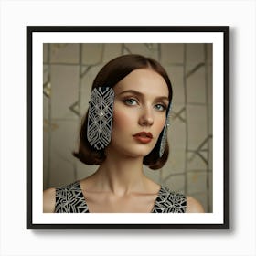Portrait Of A Woman With Earrings Art Print