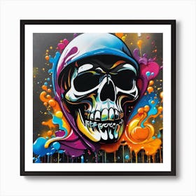 Splatter Skull Art Print