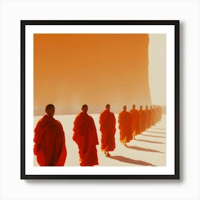 Buddhist Monks Walking Art Print