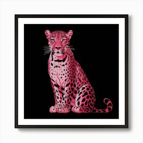 Pink Leopard Art Print