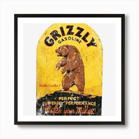 Grizzly Gasoline Art Print