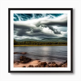 Cloudy Sky Over the Lake Art Print