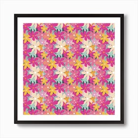 Pink And Yellow Flowers Art Print