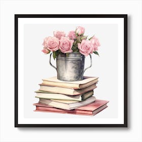 Roses In A Bucket 6 Art Print