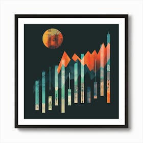 A Stock Market Graph Minimal Illustration 1718663826 2 Art Print