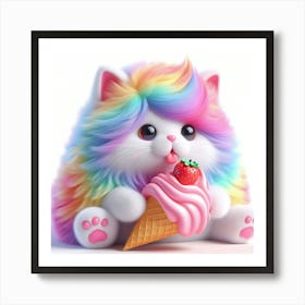 Rainbow Cat 4 Art Print