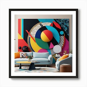 Novel, show-stopping, full-screen wall art with bold shapes, vibrant colors, and abstract patterns.1 Art Print