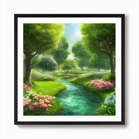 River In The Forest Art Print