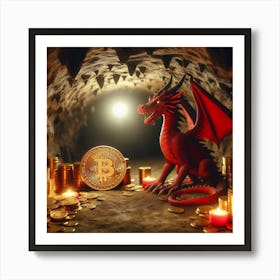 Bitcoin Dragon Guardian D2 Art Print