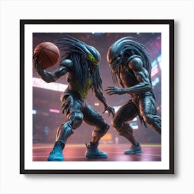 Aliens And Basketball Art Print