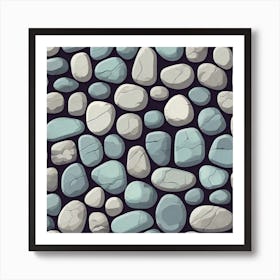 Seamless Pattern Of Stones 1 Art Print