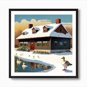 Ducks On The Pond Art Print