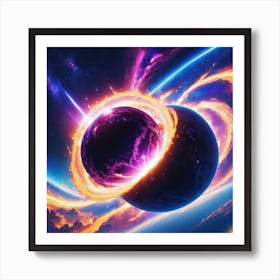 Merging of two stars Art Print