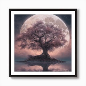 Full Moon Tree Art Print