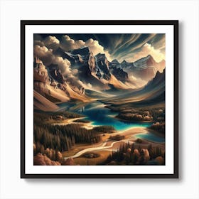 Lake In The Mountains 1 Art Print