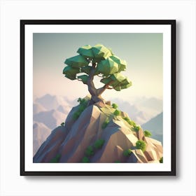 Low Poly Tree 2 Art Print