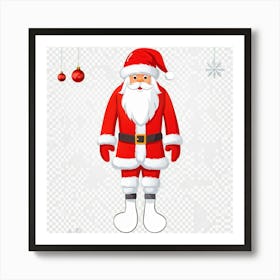 Cartoon Style Winter Clothing Collection Featuring A Red Fluffy Santa Claus Hat With A White Brim A (2) Art Print