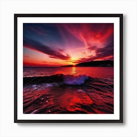 Sunset In The Sea 1 Art Print