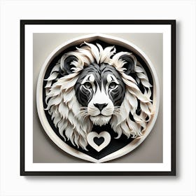 Lion With Heart Art Print