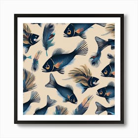 Fish And Feathers Art Print