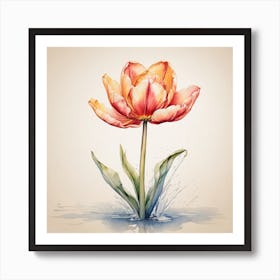 Watercolor Tulip Art Print