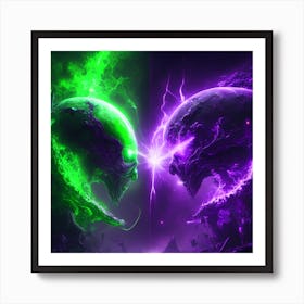 Cosmic Battle v2 Art Print