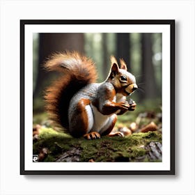 Squirrel In The Woods 54 Art Print
