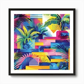 Tropical Plants And Palm Trees Art Print