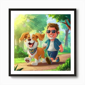 Man And His Dog Art Print