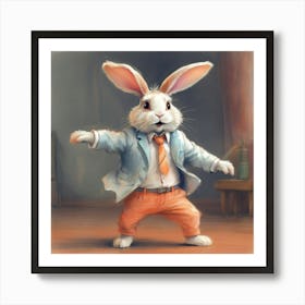 Rabbit In A Suit 4 Art Print