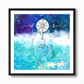 Compass And Anchor 2 Art Print