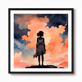 Girl In The Sky Art Print