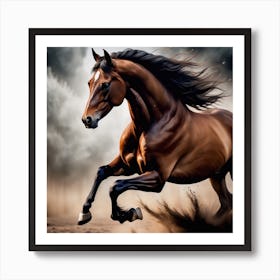 Horse Running In The Field 5 Art Print