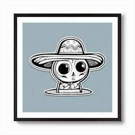 Mexico Hat Sticker 2d Cute Fantasy Dreamy Vector Illustration 2d Flat Centered By Tim Burton (10) Art Print