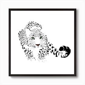 Snow Leopard White Series Square Póster