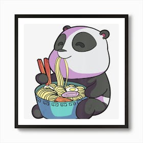 Trending Kawaii Anime Panda Eating Ramen Japanese Art Print