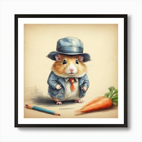 Hamster In A Suit 7 Art Print