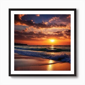 Sunset On The Beach 434 Art Print