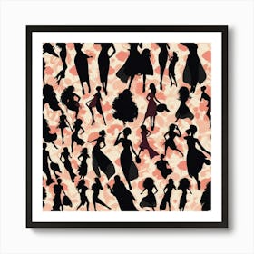 Silhouettes Of Women 1 Art Print