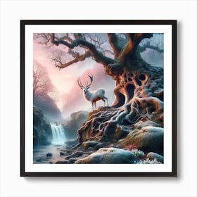 Deer In The Forest 24 Art Print