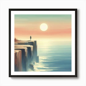 Cliffs At Sunset Art Print