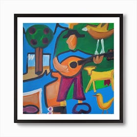 Man With A Guitar Art Print