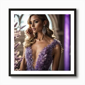 Purple Wedding Dress Art Print