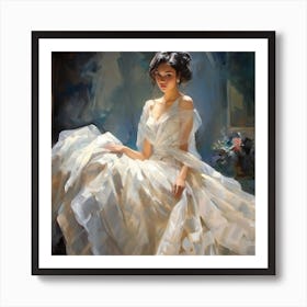 Bride In A White Dress 2 Art Print