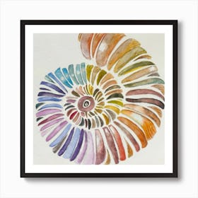 Rainbow Sea Shell Art Print