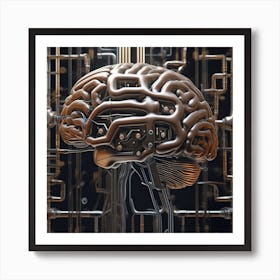 3d Rendering Of A Human Brain 9 Art Print