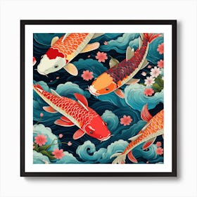 Koi Fish Pattern Art Print