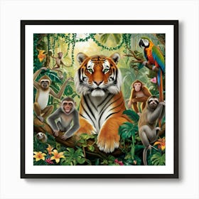 Tiger In The Jungle 2 Art Print